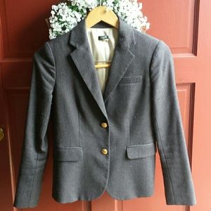 J Crew Blazer Jacket Gray Sz 0 Excellent